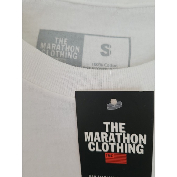The Marathon Clothing TMC Crenshaw White Cotton T Shirt Size Small Running #1 - Picture 4 of 4